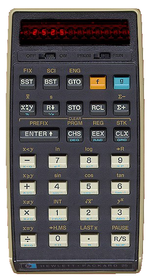 Optimism rookie Communication network The HP-25 Calculator - sydneysmith.com