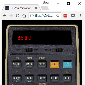 victory swim Confine HP-25u Microcode Calculator Emulator for Browsers - sydneysmith.com